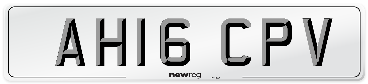 AH16 CPV Number Plate from New Reg